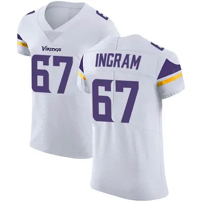 Men's Elite Ed Ingram Minnesota Vikings White Vapor Untouchable Jersey