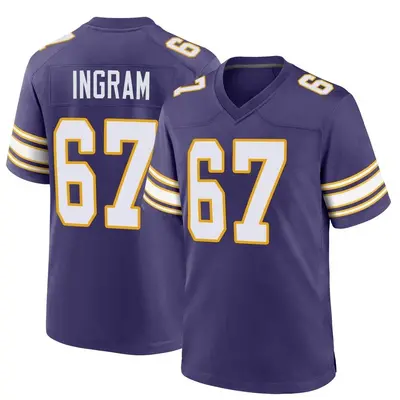 Men's Game Ed Ingram Minnesota Vikings Purple Classic Jersey