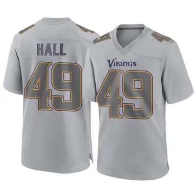 Men's Game Justin Hall Minnesota Vikings Gray Atmosphere Fashion Jersey