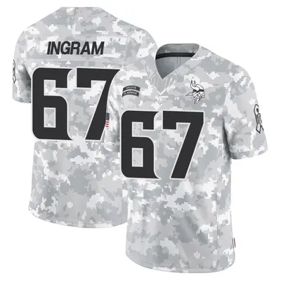 Men's Limited Ed Ingram Minnesota Vikings Arctic Camo 2024 Salute to Service Jersey