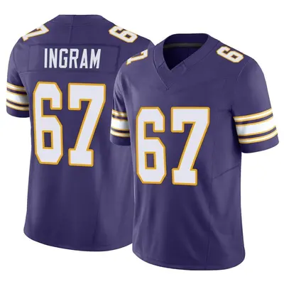 Men's Limited Ed Ingram Minnesota Vikings Purple Classic Vapor F.U.S.E. Jersey