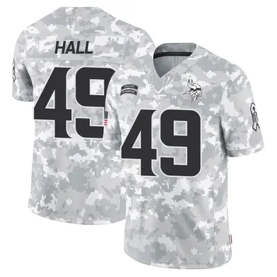 Men's Limited Justin Hall Minnesota Vikings Arctic Camo 2024 Salute to Service Jersey