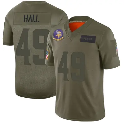 Men's Limited Justin Hall Minnesota Vikings Camo 2019 Salute to Service Jersey