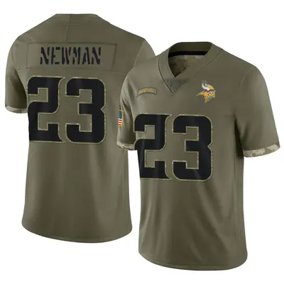 Men's Limited Terence Newman Minnesota Vikings Olive 2022 Salute To Service Jersey