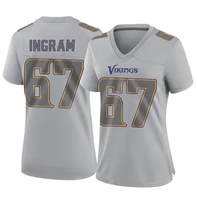 Women's Game Ed Ingram Minnesota Vikings Gray Atmosphere Fashion Jersey