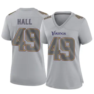 Women's Game Justin Hall Minnesota Vikings Gray Atmosphere Fashion Jersey