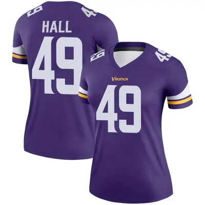 Women's Legend Justin Hall Minnesota Vikings Purple Jersey