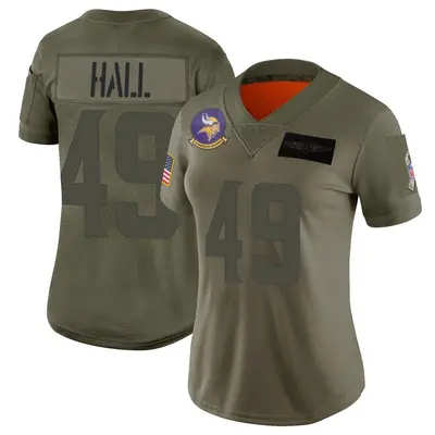 Women's Limited Justin Hall Minnesota Vikings Camo 2019 Salute to Service Jersey