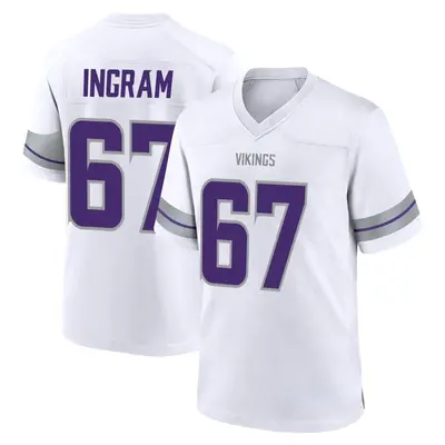 Youth Game Ed Ingram Minnesota Vikings White Alternate Jersey