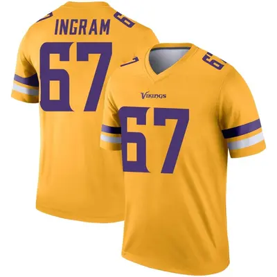 Youth Legend Ed Ingram Minnesota Vikings Gold Inverted Jersey